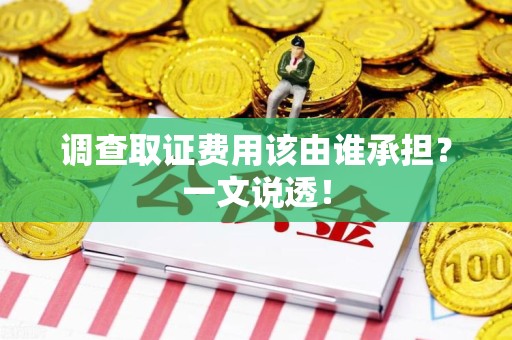 昌江调查取证费用该由谁承担？一文说透！