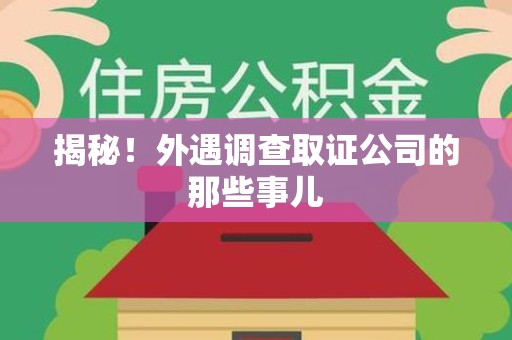 昌江揭秘！外遇调查取证公司的那些事儿
