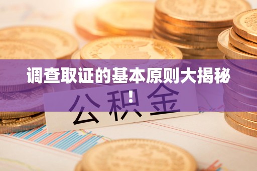 昌江调查取证的基本原则大揭秘！