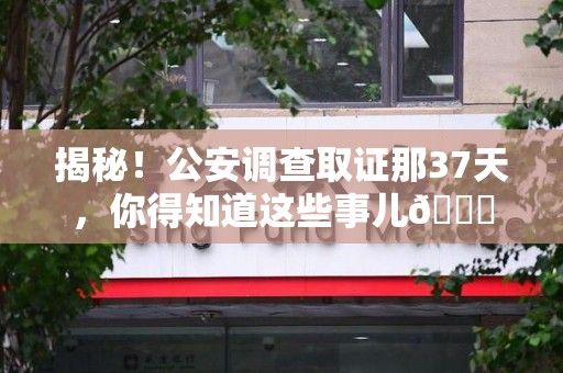 昌江揭秘！公安调查取证那37天，你得知道这些事儿😎