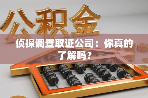 昌江侦探调查取证公司：你真的了解吗？